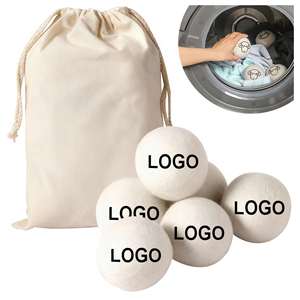 Bolas de Secado de Lana Orgánicas Reutilizables con Logotipo para Lavadora, Bolas de Fieltro para el Cuidado de la Ropa, Venta al Por Mayor Transfronteriza - Product Image 1