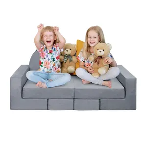 Child Sectional Sofa 7PCS Kids Play Couch Modular Toddler Foam Sofa For Playroom Bedroom