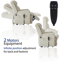 CJSmart Home Chaise élévatrice inclinable avec repose-pieds extra large et massage thermique à double moteur à réglage infini pour le dos et les repose-pieds