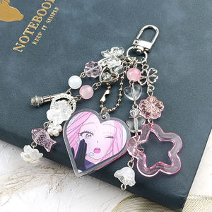 Porte-clés assortis en alliage de zinc métallique, design anime <span class=keywords><strong>Mizi</strong></span> et Sua, légers, breloques de sac, esthétiques, faits à la main - Product Image 3