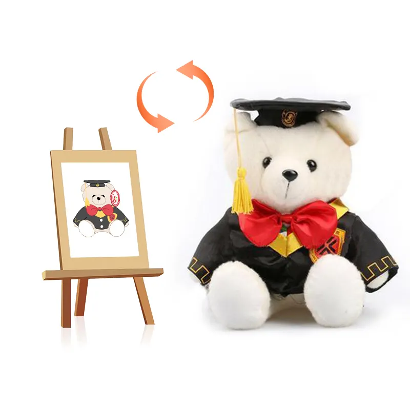 Graduation Teddy Bear hat & Gown CE OEM ODM Cartoon Design Soft Animal Stuffed Doll Personalized Custom Plush Toy