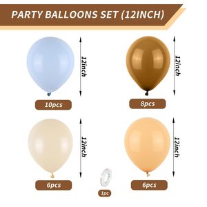 Globos de Oso Azul y Marrón de 12 Pulgadas, Globos de Látex en Azul Pastel, Beige y Marrón para Decoraciones de Cumpleaños de Ositos de Peluche y Baby Shower SP322 - Product Image 2