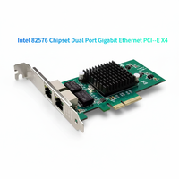 Adaptador de Red Gigabit de Doble Puerto Intel 82576 PCI-X 1000Mbps RJ45, Tarjeta LAN de Escritorio, Ethernet NIC, Cableado