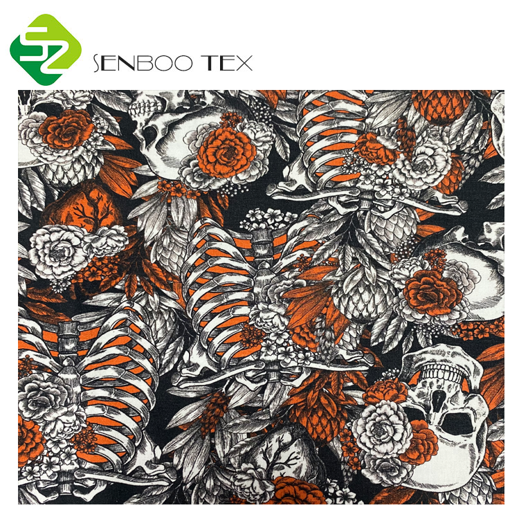 GOTS Organic cotton spandex jersey fabric printing Knitted Style for romper baby