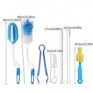 Lot de 7 brosses de nettoyage en éponge et plastique pour biberons, verres, tasses à lait et eau, tétines et sucettes - Product Image 5