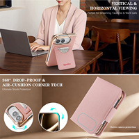 Étui portefeuille de luxe en cuir PU compatible avec iPhone 18 DUO, avec fentes pour cartes, support vertical et horizontal