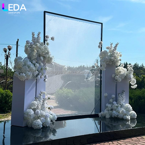 ฉากหลังงานแต่งงาน LEDA สไตล์เรียบง่ายสำหรับงานกลางแจ้ง ทำจากโลหะสีดำรูปทรงสี่เหลี่ยม - Product Image 2