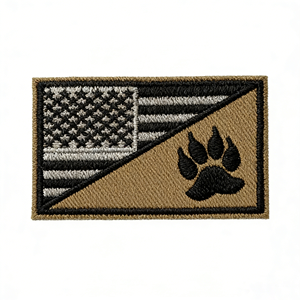 Tactical Dog Patches Felt Embroidery American Flag & Paw Print Service Dog Badge <b>Set</b> for Working Dog Vest No Stock - Product Image 4