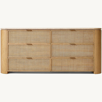Meubles de chambre à coucher modernes de luxe Commode en bois à 6 tiroirs pour chambre à coucher