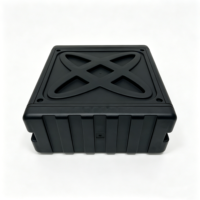Boîtier de transport OEM en plastique rigide PP 4U empilable pour amplificateur avec verrous PP, 4 pieds et rainures