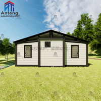 Maison conteneur extensible pour vacances en plein air avec terrasse et auvent, entièrement meublée, préfabriquée, deux chambres, maison d'hôtes familiale