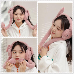 V324 Paraorecchie in Peluche con Orecchie Mobili, Simpatici Cartoni Animati, Regalo Invernale per Donne e Ragazze - Product Image 4