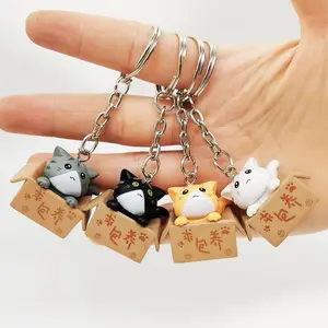 GT hộp nhỏ dễ thương Mèo Móc chìa khóa cho phụ nữ người đàn ông Keychain túi mặt dây mèo móc khóa