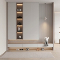 Meuble à chaussures moderne haut de gamme en bois pour projets résidentiels de luxe – Organisateur de rangement pour entrée