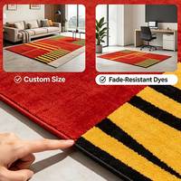 Tapis en fausse laine noir et blanc à motifs géométriques, tapis à poils moyens pour salons modernes et minimalistes