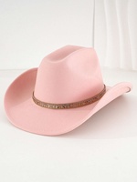 Chapeau de cowboy classique blanc en feutre à large bord pour adultes, idéal pour les mariages et les fêtes western - Vente en gros