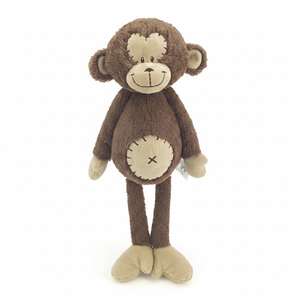 Peluche singe à longues jambes, animal en peluche doux, ventre patchwork, adorable poupée réconfortante pour bébé, tout-petit, cadeau surprise d'anniversaire - Product Image 1