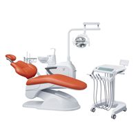 Fauteuil dentaire électrique certifié avec garantie d'un an, revêtement en cuir PU, éclairage LED, crachoir en céramique, multi-tension