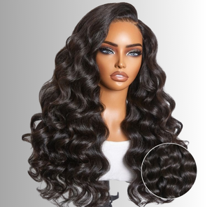 Pelo crudo vietnamita cuerpo suelto ondulado 7x5 precortado Gluless <span class=keywords><strong>C</strong></span> parte Peluca de encaje con cordón ajustable Peluca de cabello humano Natural - Product Image 1