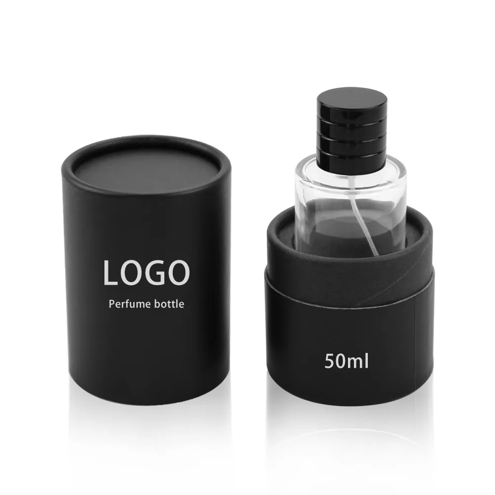 Ronde Cilinder Heldere 30Ml 50Ml 100Ml Luxe Parfumfles Verpakking Lege Custom Parfum Fles Met Doos