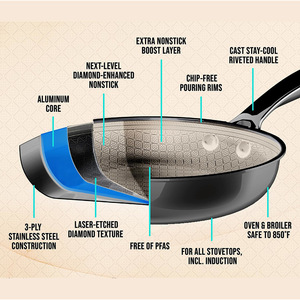 Juego de Utensilios de Cocina de Acero Inoxidable de Tres Capas, 13 Piezas con Tapas, Apto para Horno, Solo Lavar a Mano - Product Image 4