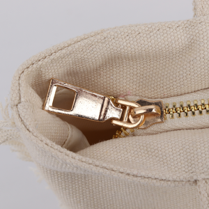 Sac fourre-tout en toile réutilisable avec logo personnalisé, style vintage, pour femme, avec fermeture éclair, portable pour les courses et les voyages - Product Image 3