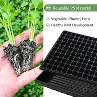 Lot de 5 plateaux de semis en plastique extra-résistants à 200 alvéoles avec fond solide, plateaux de semis pour légumes, fleurs et serres