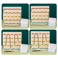 Montessori Digital Beading Roping Game Kids Wooden Threading Toy with Color Matching Board Educational Toys