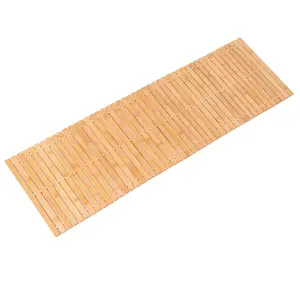 Tapis de bain en bambou Salle de bain Coureur Long Grand Tapis Plancher Bois Douche Baignoire Étanche Antidérapant Accessoires 16x48 Pouces