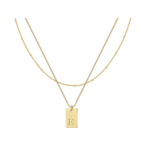 Conjunto de Colgantes de Letras en Capas Chapados en Oro de 14K Unisex Rotnso, Gargantilla con Monograma de <span class=keywords><strong>Letra</strong></span> <span class=keywords><strong>Mayúscula</strong></span>, Collar Pequeño Personalizado de Moda - Product Image 1