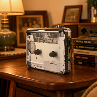 Ezcap218PT Lecteur de cassettes USB portable, enregistreur, convertisseur de cassettes en MP3, design transparent avec prise en charge d'Audacity