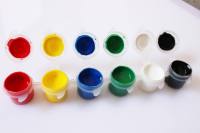 Professionnel Mini pas cher 3ml 5ml 6 12 couleurs bande pots en plastique enfant Non toxique peinture acrylique à base d'eau