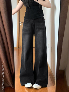 Jeans larghi neri e <span class=keywords><strong>grigi</strong></span> per le donne in autunno e in inverno, <span class=keywords><strong>pantaloni</strong></span> dritti dimagranti di grandi dimensioni - Product Image 2