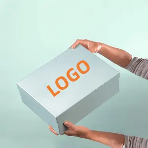 Logotipo artesanal personalizado Reciclado Embalagem De Papelão Fecho Magnético Dobrável Sapato Roupas Papel Caixas De Presente
