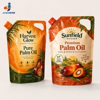 Pochette Doypack à bec verseur personnalisée avec logo imprimé, en plastique de qualité alimentaire, pour l'emballage de liquides (huile de cuisson, huile de palme comestible)