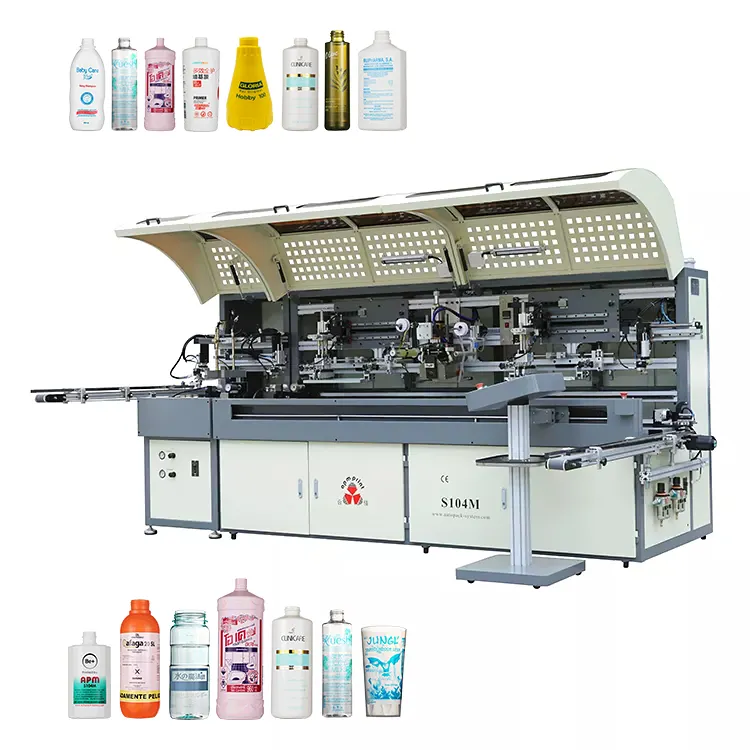 Best Selling Screen Printer CE Standard CNC LED UV 2 3 4 color Cylindrical Oval glass bottle automatic screen printing machine