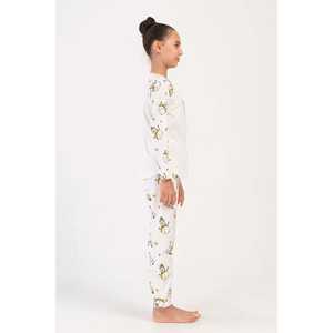 <b>Girls</b> Long Sleeve Pajama Set with Oval Cuffs Sizes 3-4/7-8 Perfect <b>Sleepwear</b> for - Product Image 3