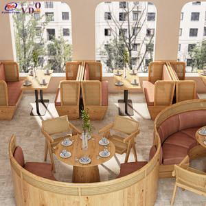 اطقم كراسي مطاعم فاخرة منجدة مع مسند للذراعين وإطار من الخشب الصلب لمشاريع أثاث المقاهي التجارية - Product Image 3