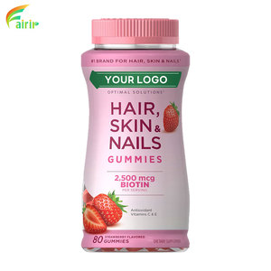 Gommose ad Alto Contenuto di Biotina per Capelli, Pelle e Unghie, Integratore di Bellezza, 80 Pezzi/Flacone, OEM/ODM Disponibile - Product Image 1