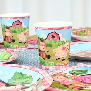 Suministros para <span class=keywords><strong>fiestas</strong></span> de animales de <span class=keywords><strong>granja</strong></span> Juegos de platos y servilletas de papel desechables Platos de cena para <span class=keywords><strong>fiestas</strong></span> de animales Tazas Servilletas Vajilla para <span class=keywords><strong>fiestas</strong></span> - Product Image 6