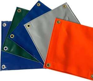 Telo impermeabile in PVC blu resistente e rinforzato - Product Image 4