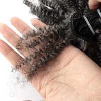 Extensions de cheveux humains 100% naturels, qualité afro kinky 4B 4C, couleur sel et poivre, 10 pouces, vente en gros directe usine