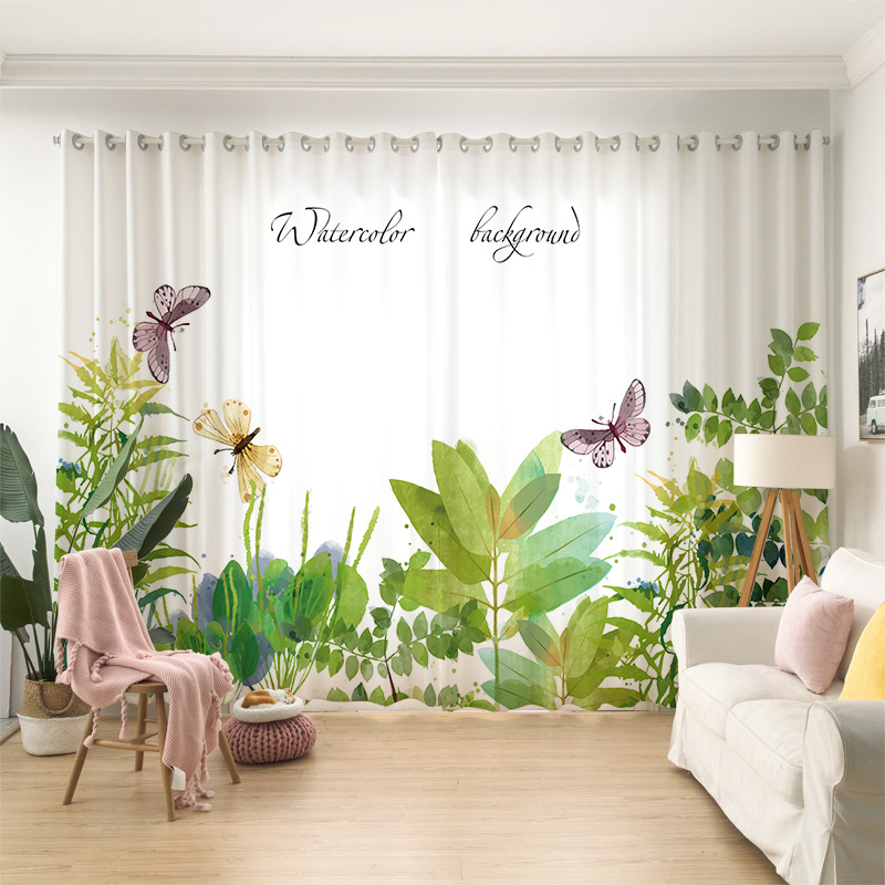 Home Decor Ready Made Curtain Polyester Classic Hotel Curtain Designs 3D print curtain For Living Room