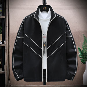 Chaqueta con cuello alto y logotipo personalizado, estilo americano, holgada, deportiva, uniforme de béisbol, para hombre, informal, para primavera y otoño. - Product Image 1