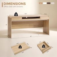 Table console en bois élégante et durable à 3 tiroirs avec des bords courbes lisses pour la décoration de la maison