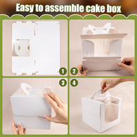 Boîte à gâteau en carton de luxe avec poignée pour mariage et fête