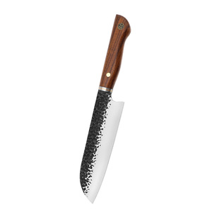 Hand Forged Kitchen <b>Knife</b> <b>Set</b> 4 Pcs 5CR15MOV Stainless Steel Hammer Pattern Chef <b>Knives</b> Full‑Tang Solid Wood Handle for Meat - Product Image 1