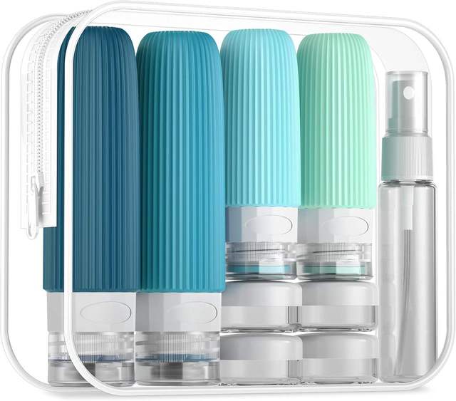 16 Pack Portable Eco-Friendly Travel Set Airplane TSA Approved Leak Proof Travel Size Refill PP Toiletries Bottle Kit
