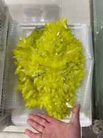 Pierre brute naturelle cristal de soufre realgar cluster brut jaune en vrac soufre natif orpiment de roche solide