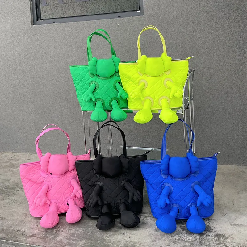 BUSY GIRL WS4487 Tote Bags Women Handbag 2023 New Fashion Waterproof 3D Doll Female Shoulder Bag Women Cartoon Tote Handbag